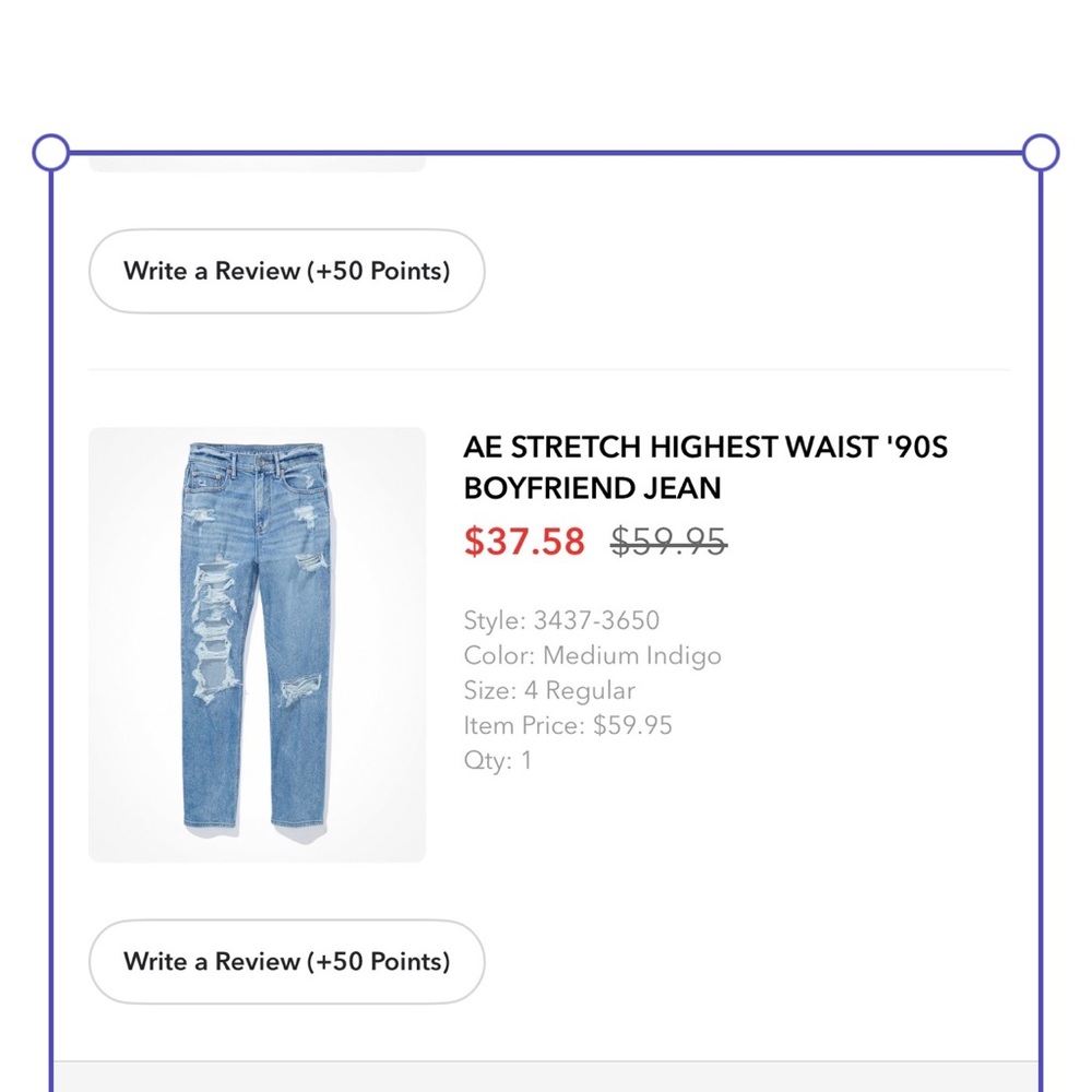 American Eagle Outfitters Light Blue 90’s boyfriend Jeans